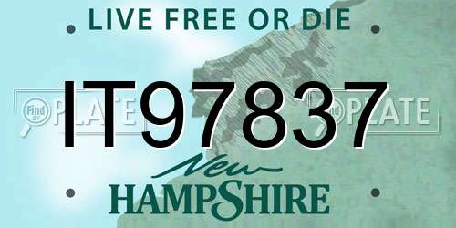 IT97837 New Hampshire License Plate