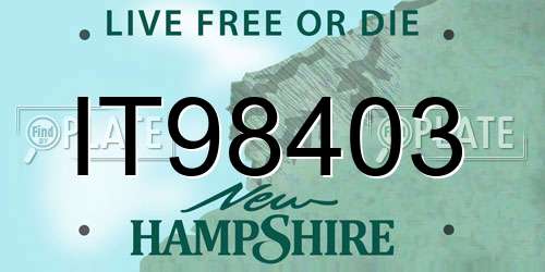 IT98403 New Hampshire License Plate