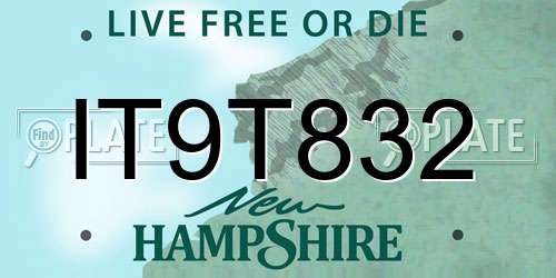 IT9T832 New Hampshire License Plate