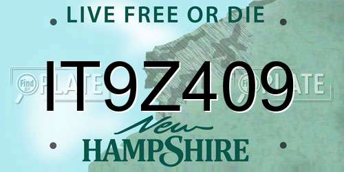 IT9Z409 New Hampshire License Plate
