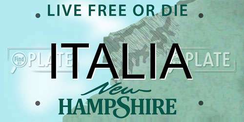 ITALIA New Hampshire License Plate
