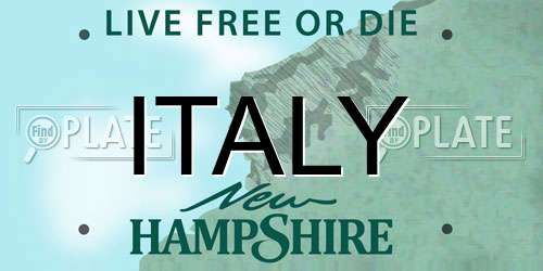 ITALY New Hampshire License Plate