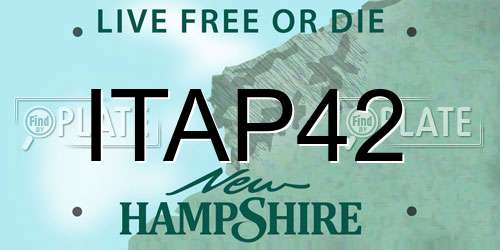 ITAP42 New Hampshire License Plate