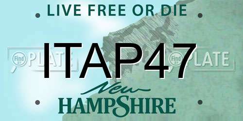 ITAP47 New Hampshire License Plate