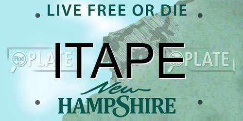 ITAPE New Hampshire License Plate