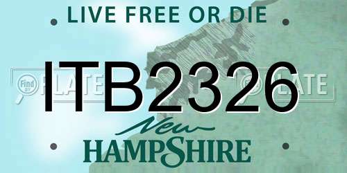 ITB2326 New Hampshire License Plate