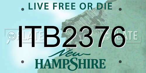 ITB2376 New Hampshire License Plate