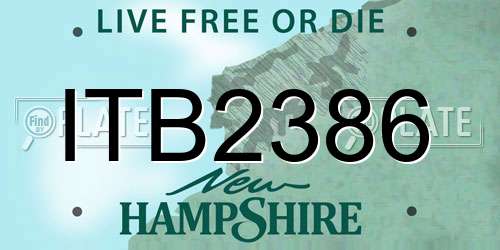 ITB2386 New Hampshire License Plate