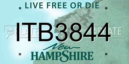 ITB3844 New Hampshire License Plate