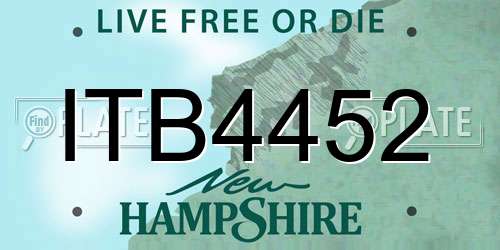 ITB4452 New Hampshire License Plate