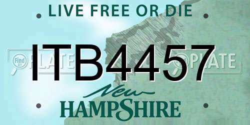 ITB4457 New Hampshire License Plate