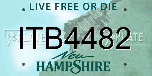 ITB4482 New Hampshire License Plate