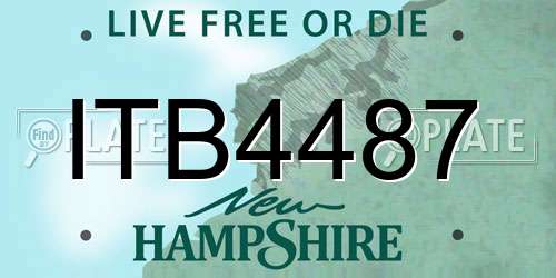 ITB4487 New Hampshire License Plate