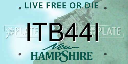 ITB44I New Hampshire License Plate