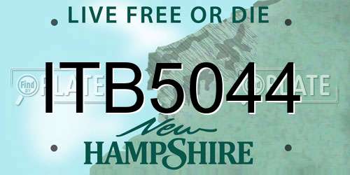 ITB5044 New Hampshire License Plate