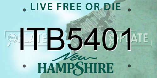 ITB5401 New Hampshire License Plate