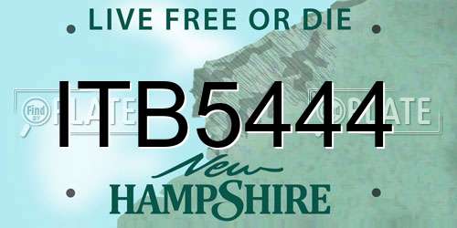 ITB5444 New Hampshire License Plate