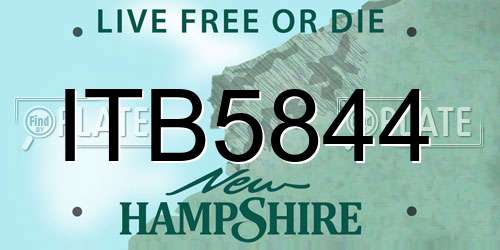 ITB5844 New Hampshire License Plate