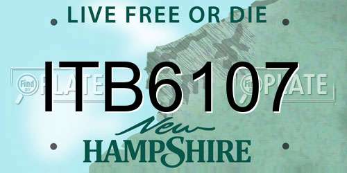 ITB6107 New Hampshire License Plate