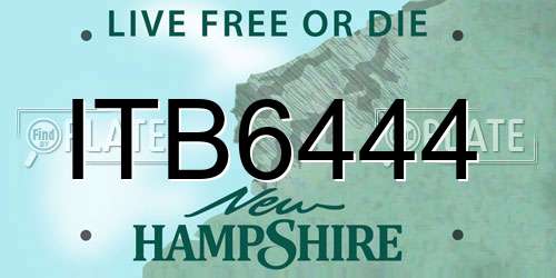 ITB6444 New Hampshire License Plate