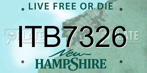 ITB7326 New Hampshire License Plate