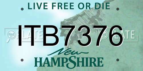 ITB7376 New Hampshire License Plate