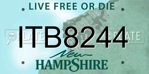 ITB8244 New Hampshire License Plate