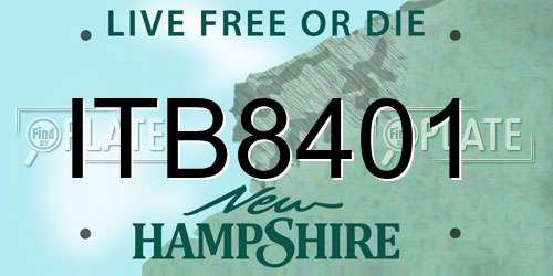 ITB8401 New Hampshire License Plate