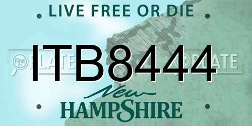 ITB8444 New Hampshire License Plate