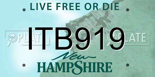 ITB919 New Hampshire License Plate