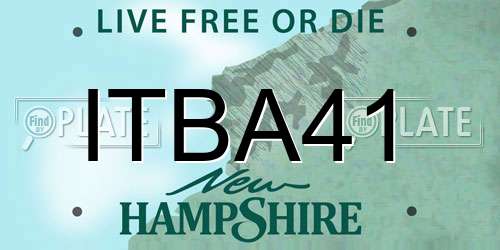 ITBA41 New Hampshire License Plate