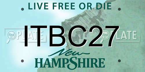 ITBC27 New Hampshire License Plate