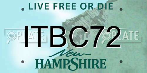 ITBC72 New Hampshire License Plate