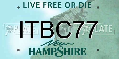 ITBC77 New Hampshire License Plate