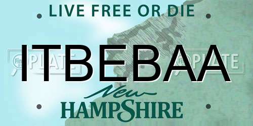 ITBEBAA New Hampshire License Plate