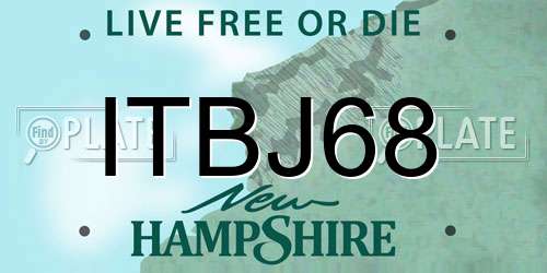 ITBJ68 New Hampshire License Plate
