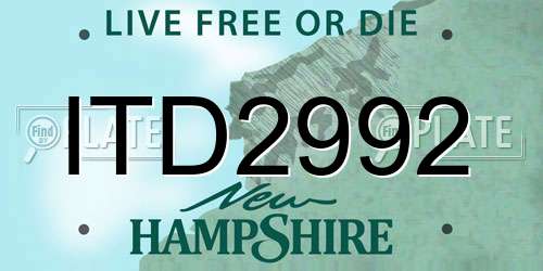 ITD2992 New Hampshire License Plate