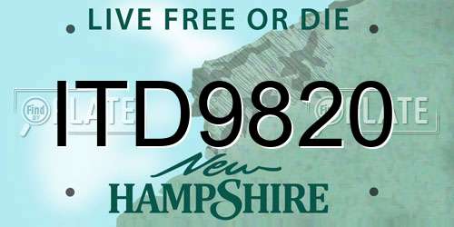 ITD9820 New Hampshire License Plate