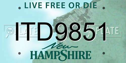 ITD9851 New Hampshire License Plate