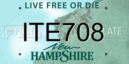 ITE708 New Hampshire License Plate