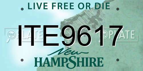 ITE9617 New Hampshire License Plate