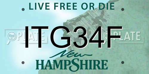 ITG34F New Hampshire License Plate