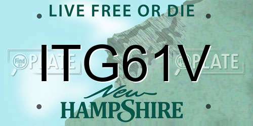 ITG61V New Hampshire License Plate
