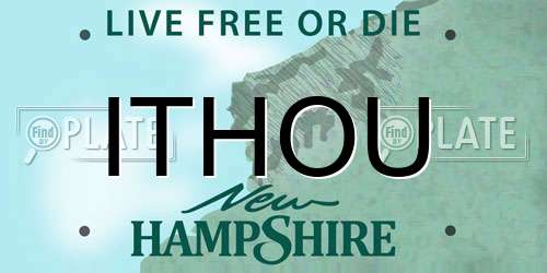 ITHOU New Hampshire License Plate