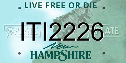ITI2226 New Hampshire License Plate