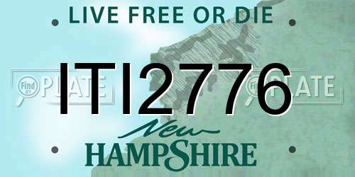 ITI2776 New Hampshire License Plate