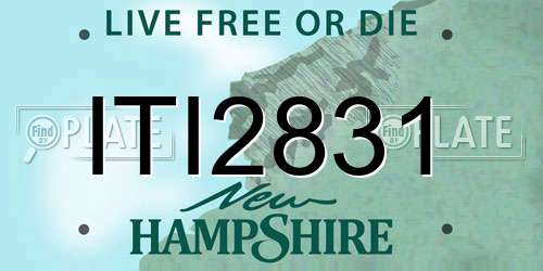 ITI2831 New Hampshire License Plate