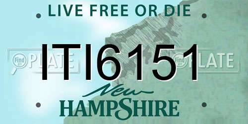 ITI6151 New Hampshire License Plate