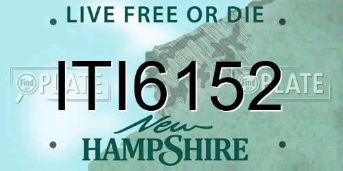 ITI6152 New Hampshire License Plate