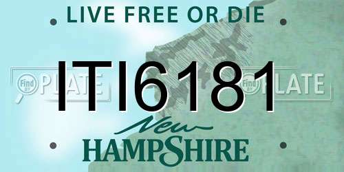 ITI6181 New Hampshire License Plate